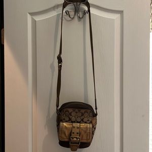 Canvas and leather Coach bag
